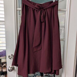 Lucky & Coco Dark BurgundyPull-On Skirt -  L